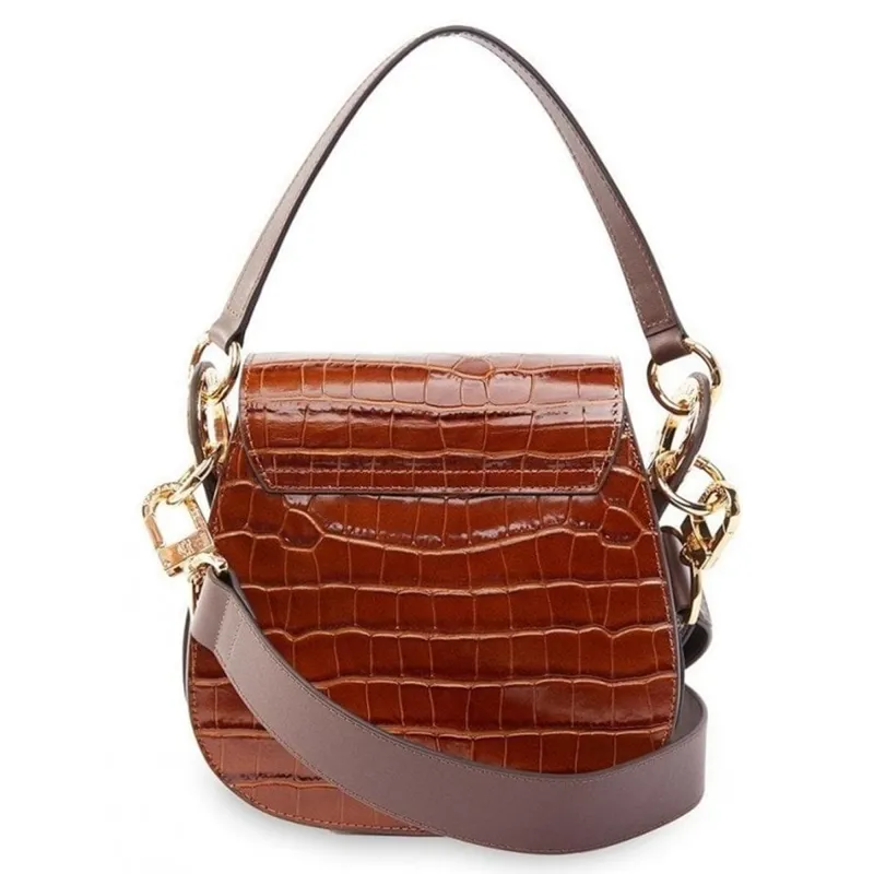 Holland Cooper Chelsea Saddle Bag - Tan Croc-1